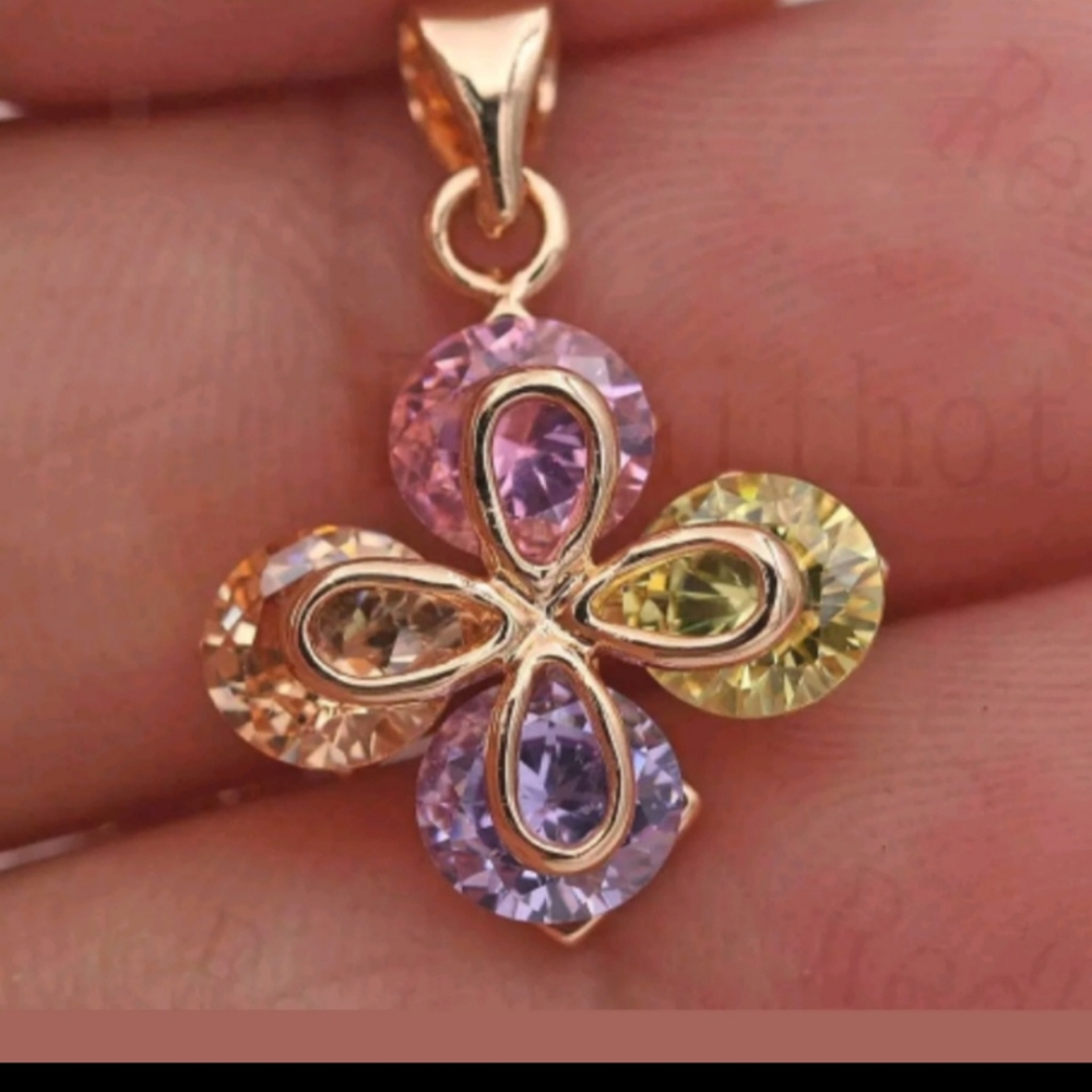 New multi color cz gold filled pendant